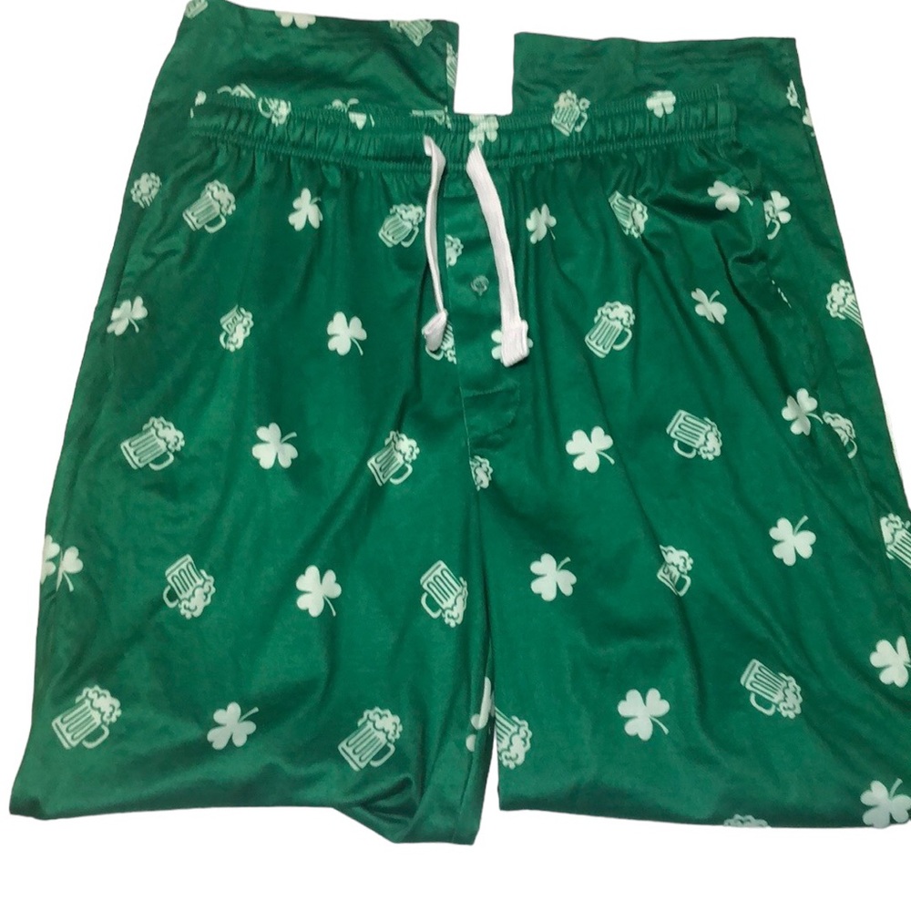 Bioworld Irish Green Shamrocks Beer Stein St Paddy’s Day Green‎ Mens Sleep Pants